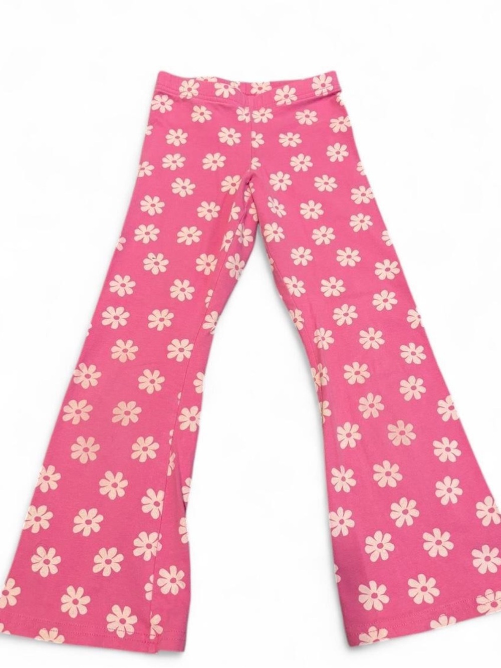 Old Navy Pink Floral Flared Leggings